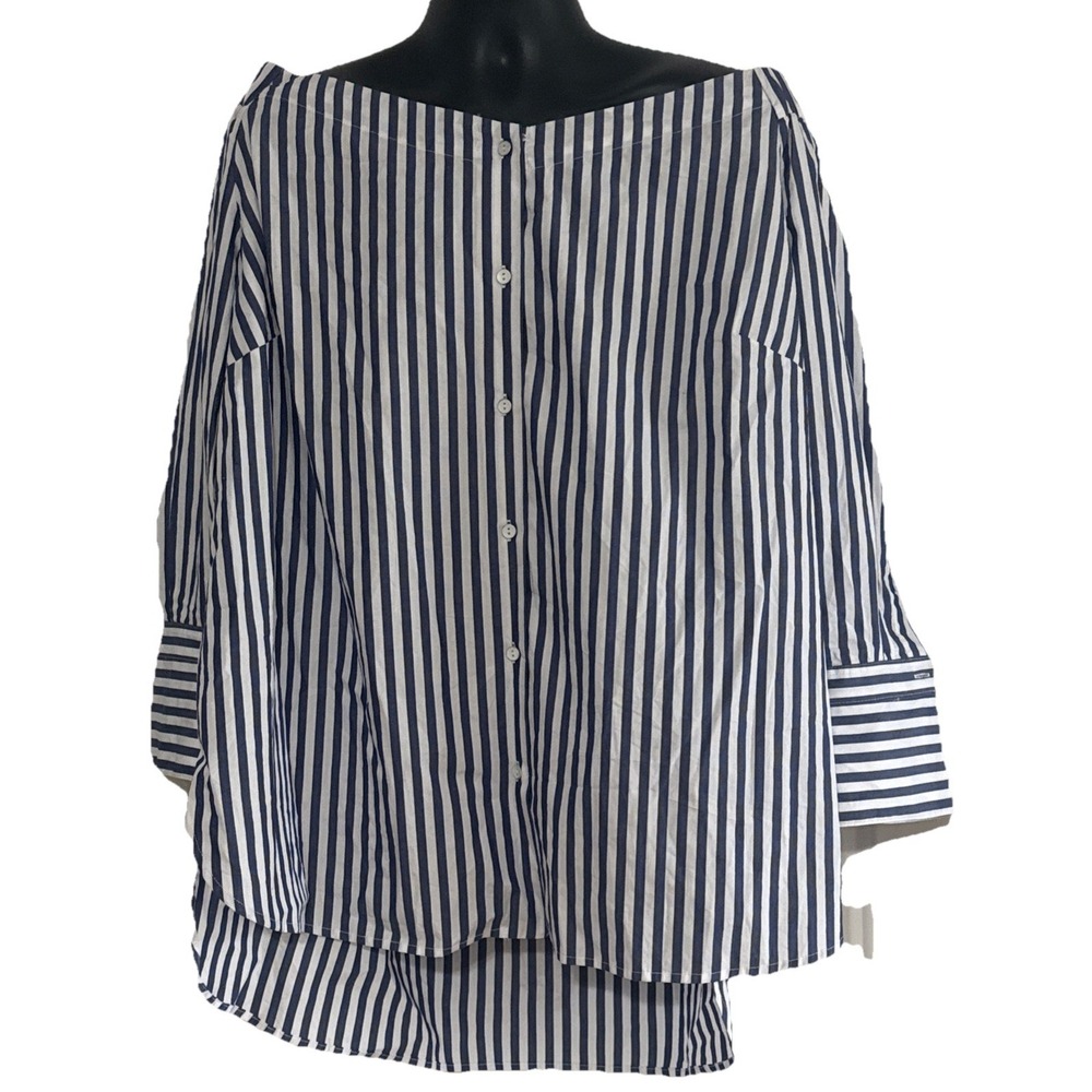 Premise Women's Top Sz 3X Nautical Striped Beachy Vacation Top